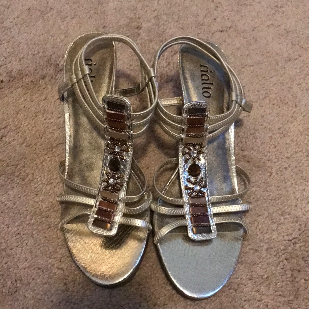 Gold pump sandals